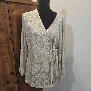 Altar'd State Gold Sequins Romper!